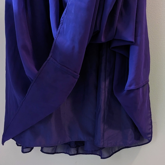 David's Bridal | Strapless Chiffon Long Purple Dress Size 0 - Picture 3 of 6